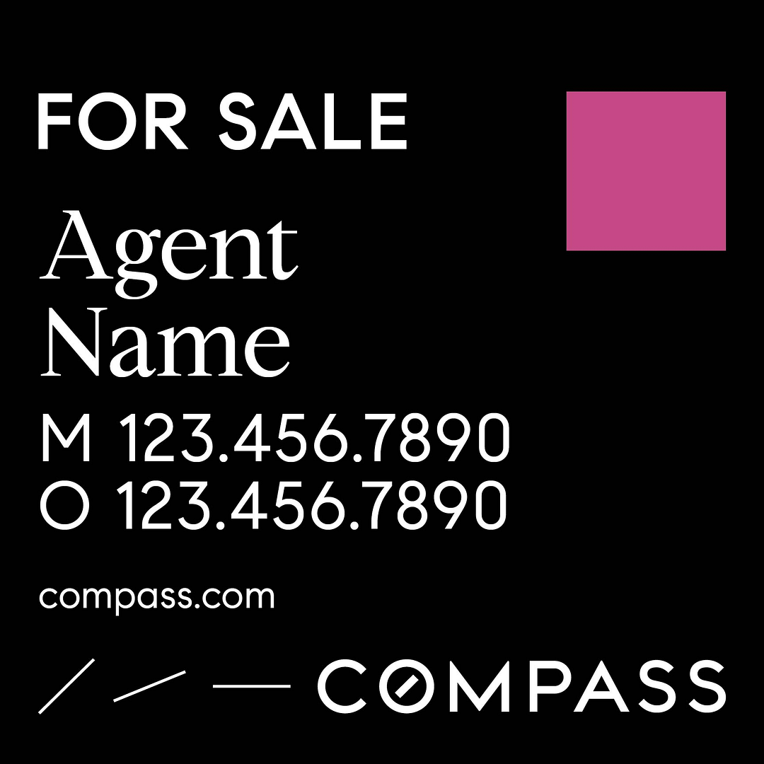 Compass 24x24 Sign For Sale Lease Black